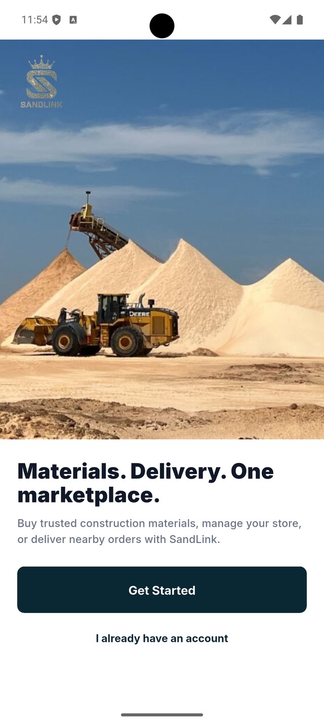 SandLink app — browsing materials